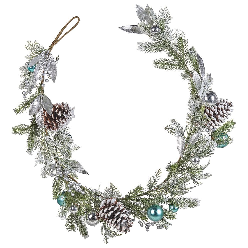 Christmas Garland 150 cm Green and Silver LLEIDA