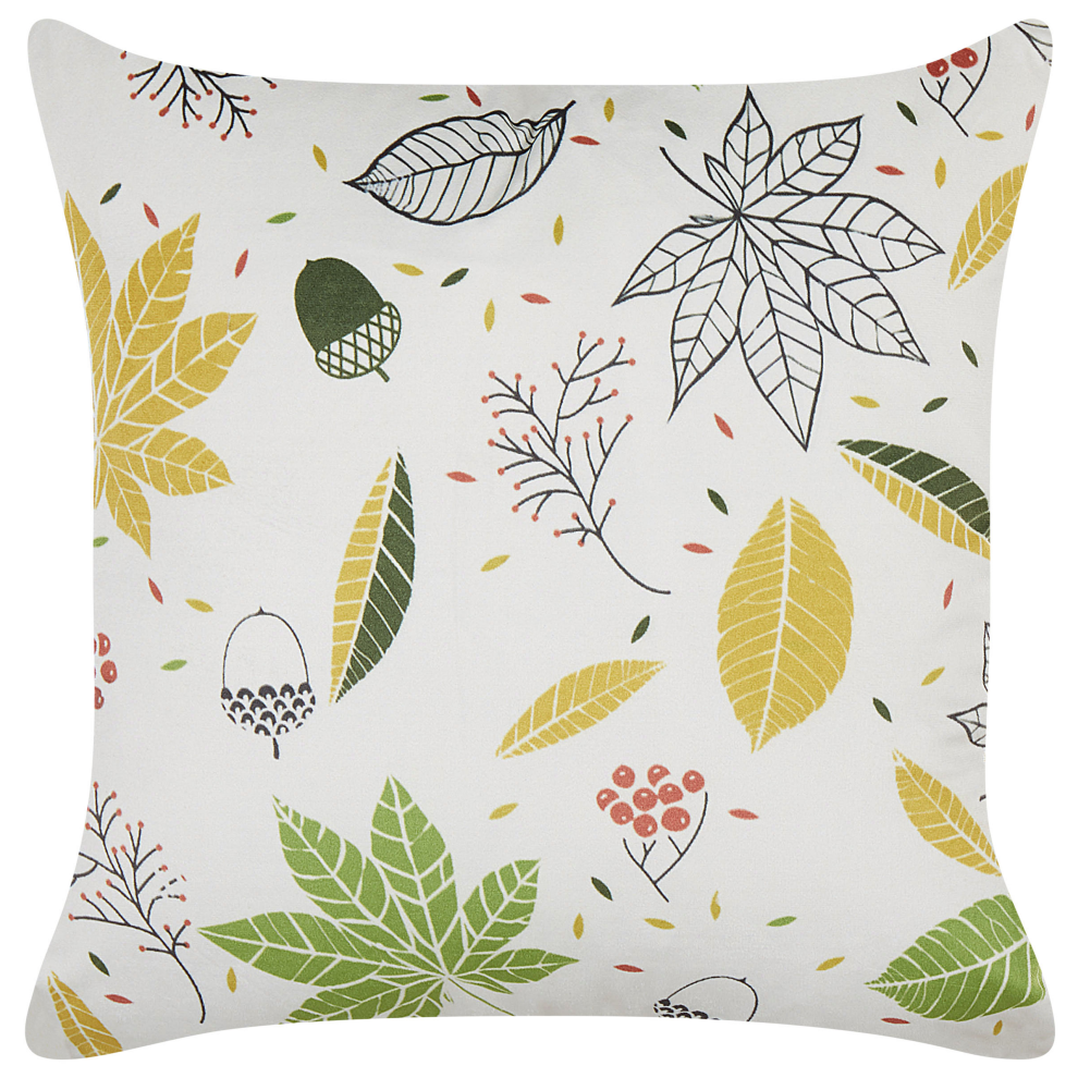 Throw Cushion MULLEIN Velvet 45 x 45 cm Multicolour Plant Pattern