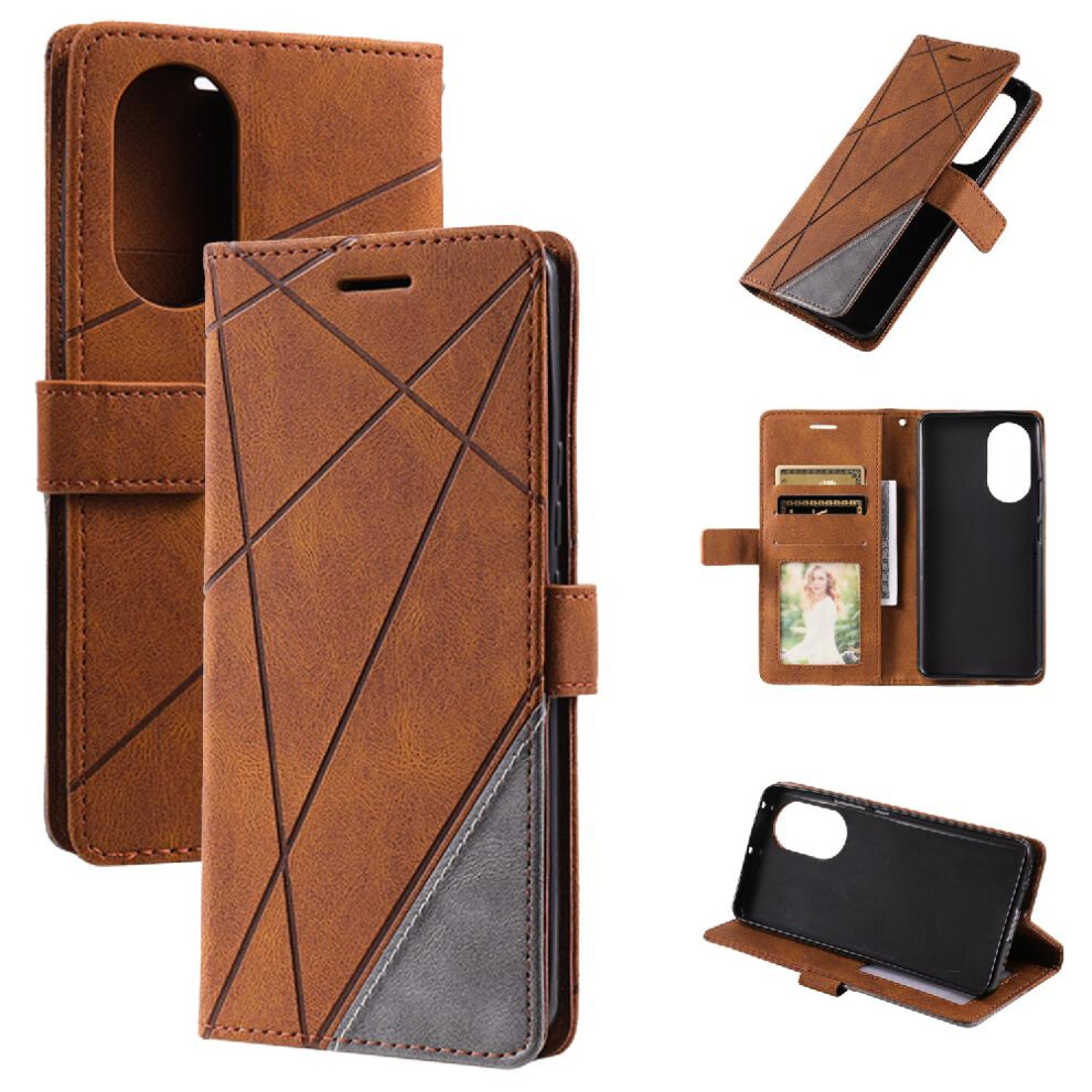 (Brown) Case For Honor 50 Shockproof Pu Leather Card Holder Kickstand Magnetic Wallet Flip Folio Brown 764762578176