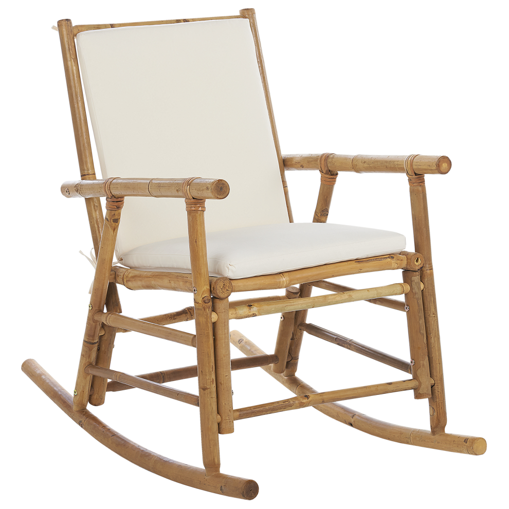 Garden Rocking Chair FRIGOLE Bamboo Wood Brown