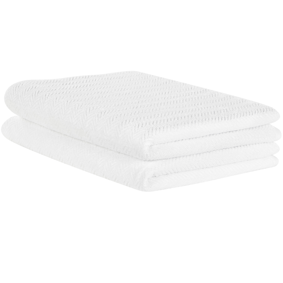 Set of 2 Towels MITIARO Terry Cotton White
