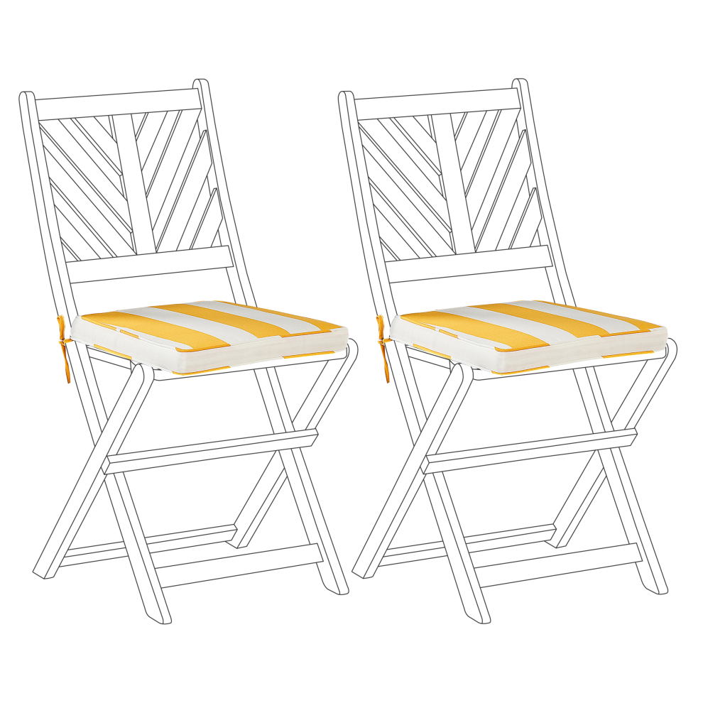 Set of 2 Garden Chair Cushions TERNI 37 x 34 cm Yellow