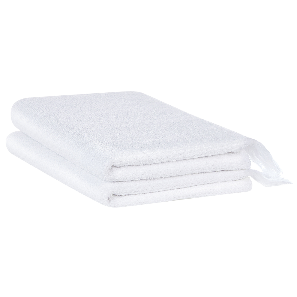 Set of 2 Towels ATIU Terry Cotton White