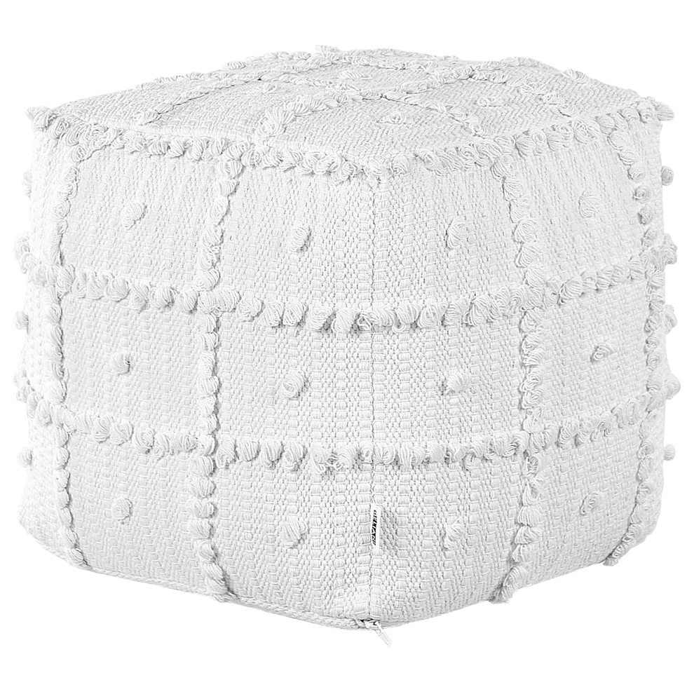 Pouffe HARNAI Cotton White 40 cm 40 cm 40 cm