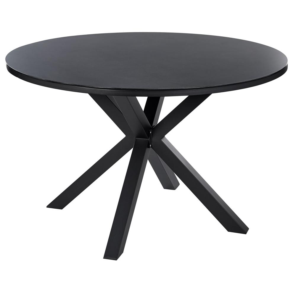 Garden Dining Table MALETTO 120 cm 120 cm Glass Black