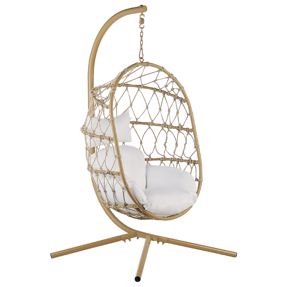 Hanging Chair with Stand ADRIA Metal Beige
