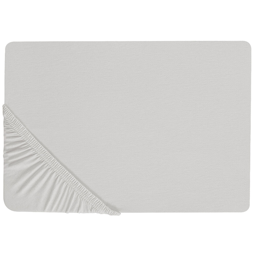 Fitted Sheet JANBU Cotton 180 x 200 cm Light Grey