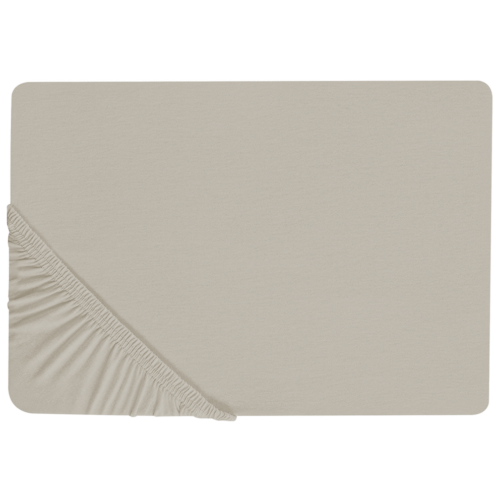 Fitted Sheet JANBU Cotton 160 x 200 cm Taupe