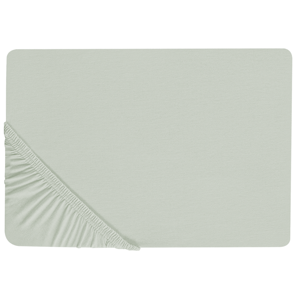 Fitted Sheet JANBU Cotton 180 x 200 cm Light Green