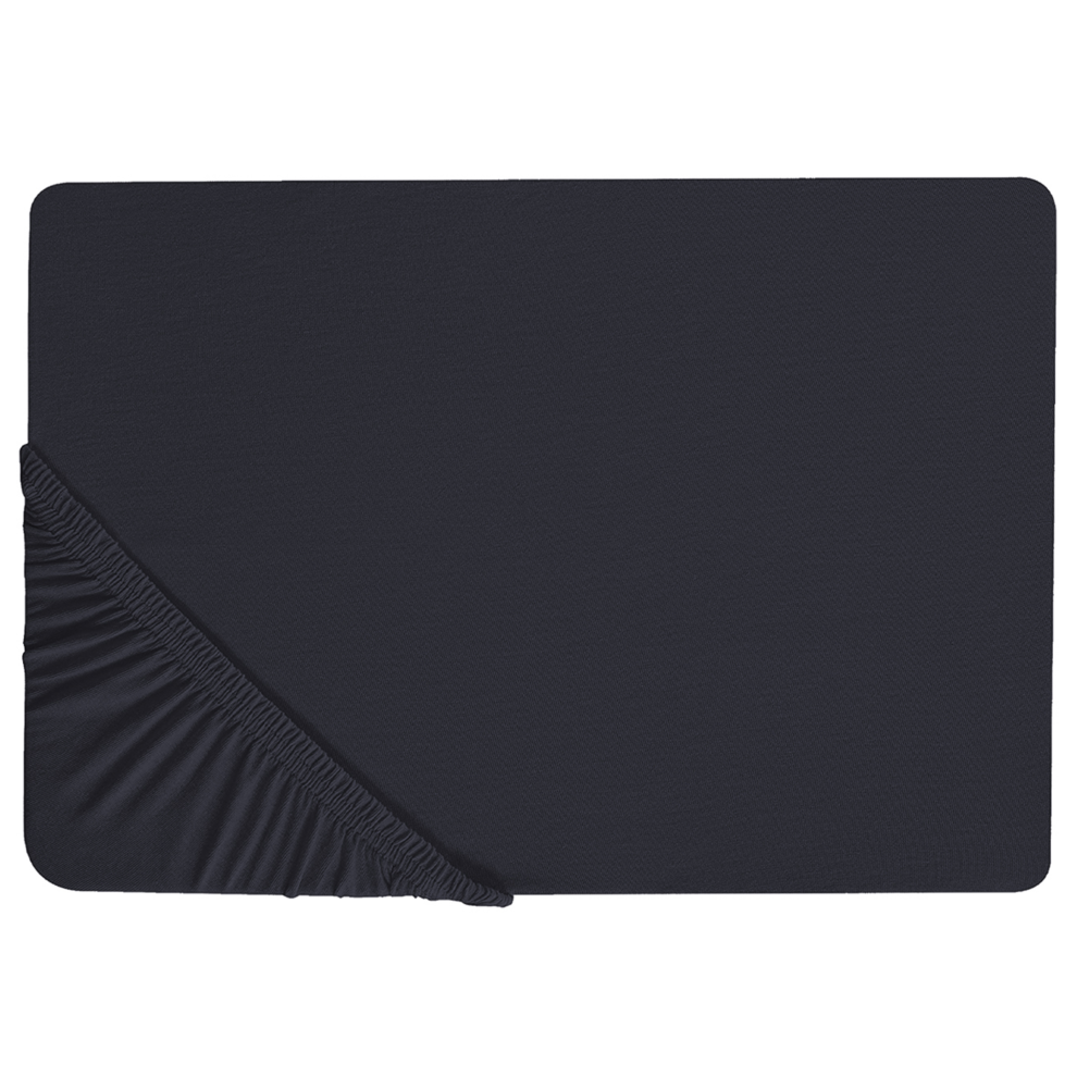 Fitted Sheet JANBU Cotton 160 x 200 cm Black