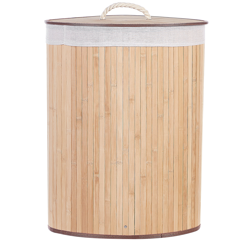 Bamboo Basket with Lid Light Wood MATARA