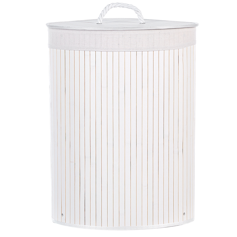 Bamboo Basket with Lid White MATARA