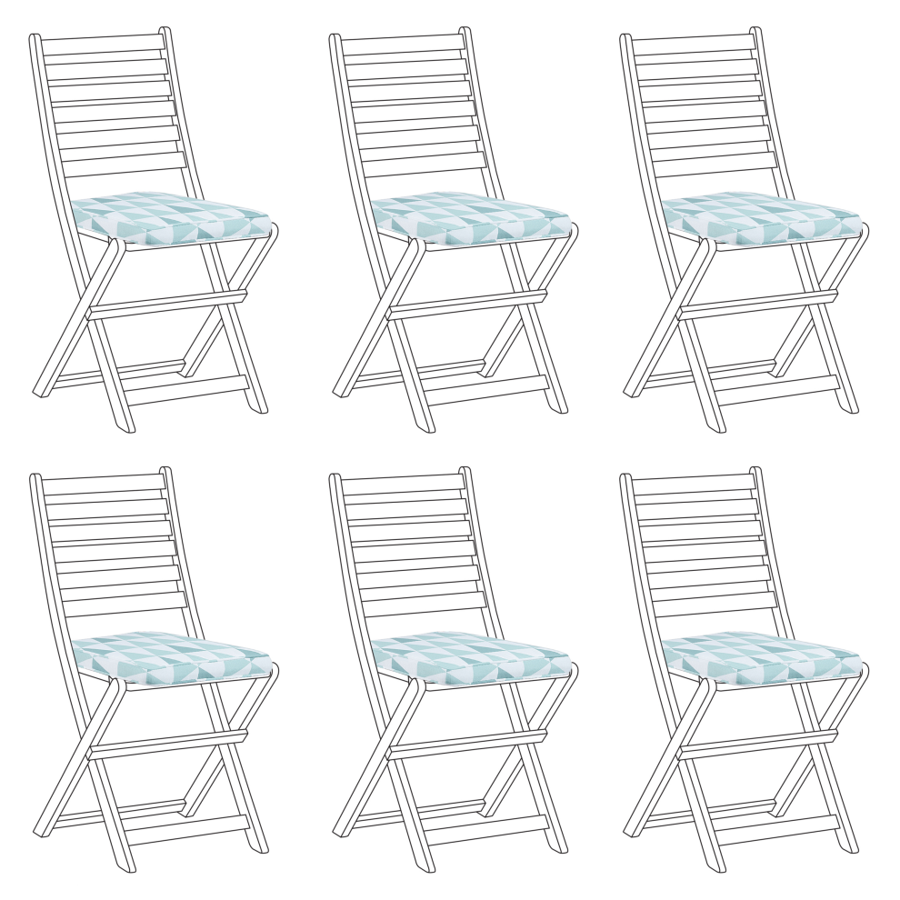 Set of 6 Garden Chair Cushions TOLVE 39 x 31 cm Light Blue