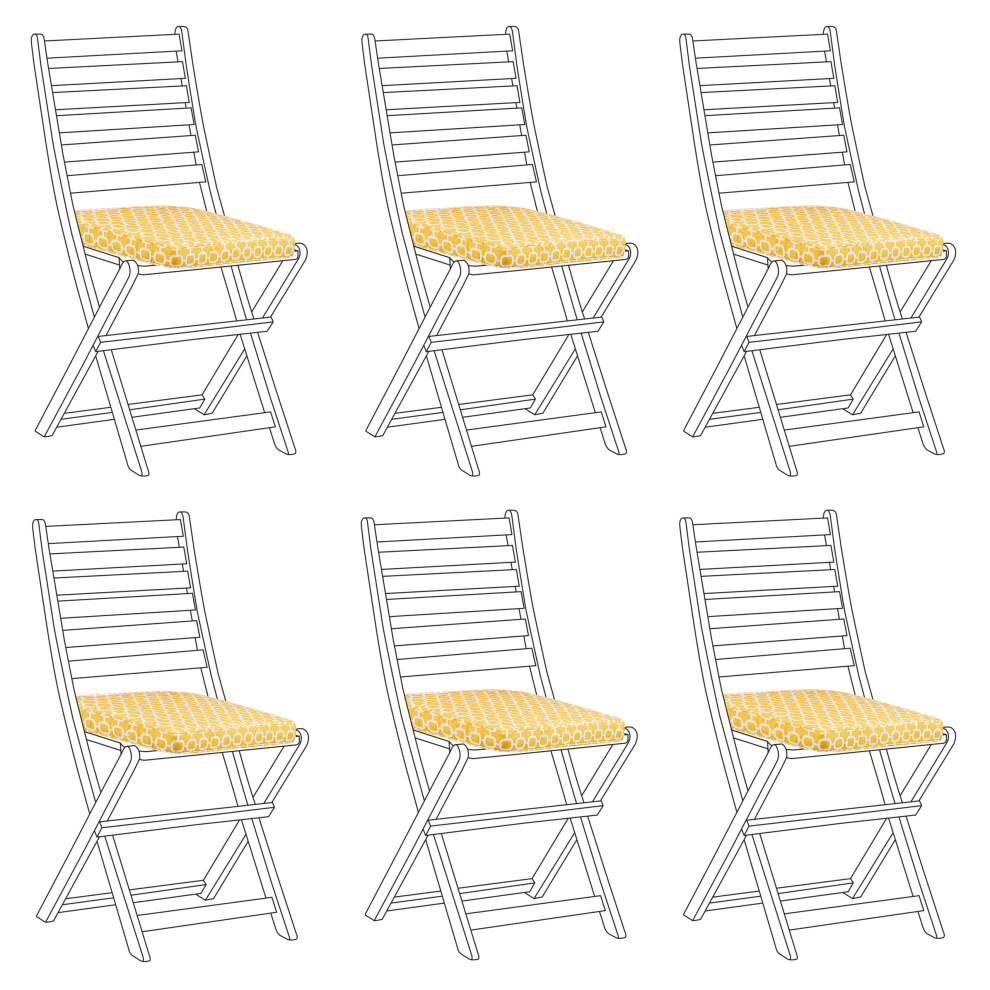 Set of 6 Garden Chair Cushions TOLVE 39 x 31 cm Yellow