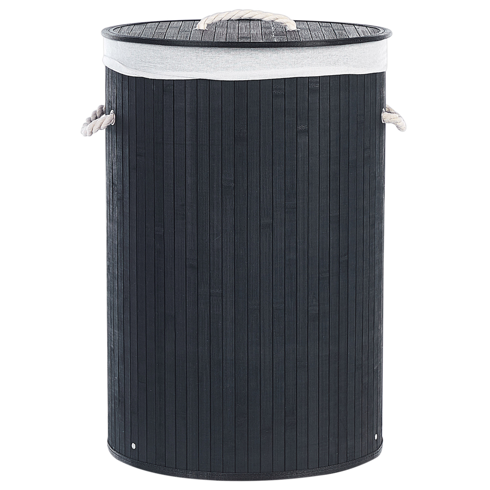 Basket SANNAR Bamboo Wood Black