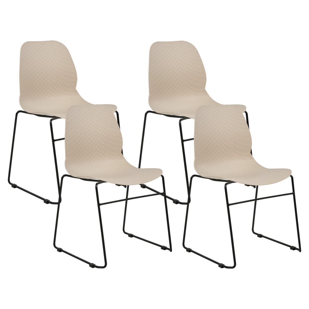 Set of 4 Conference Chairs PANORA Beige