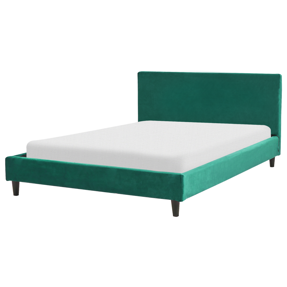 Bed Velvet FITOU 140 x 200 cm (EU Double) Dark Green