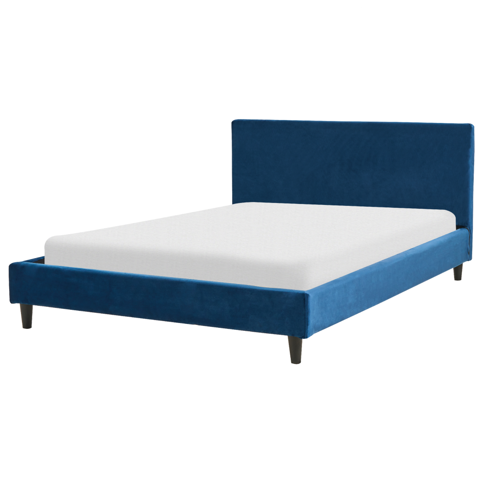 Bed Velvet FITOU 140 x 200 cm (EU Double) Dark Blue