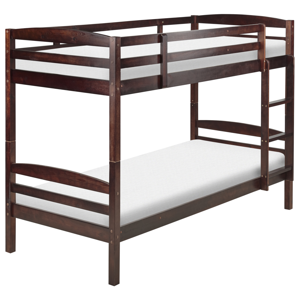 Bunk Bed Pine Wood REGAT 90 x 200 cm (EU Single) Dark Brown