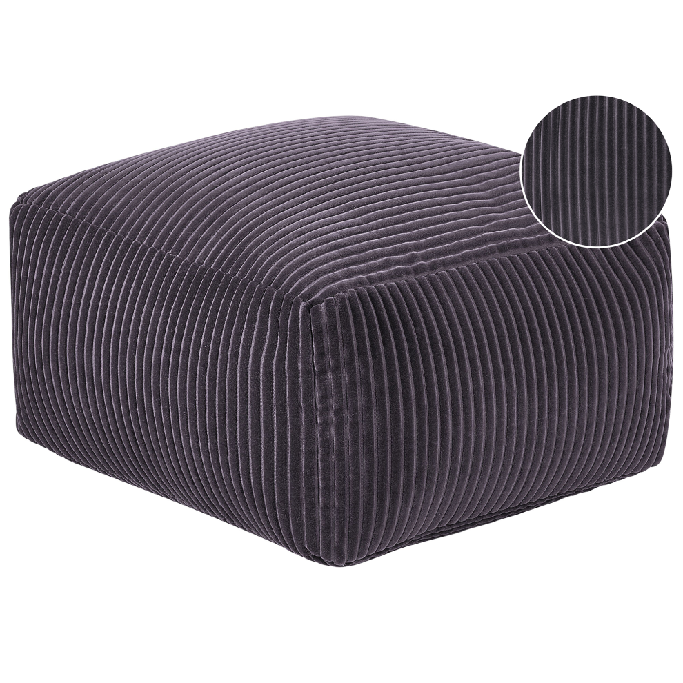 Pouffe MUKKI Cotton Dark Grey 50 cm 50 cm 30 cm