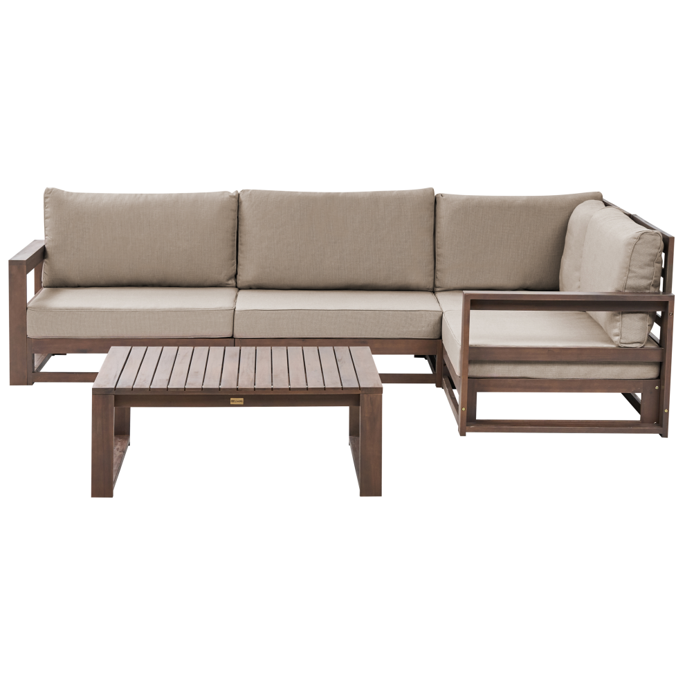 Lounge Set TIMOR FSC Certified Acacia Wood Dark Wood Left Hand 4 Seater