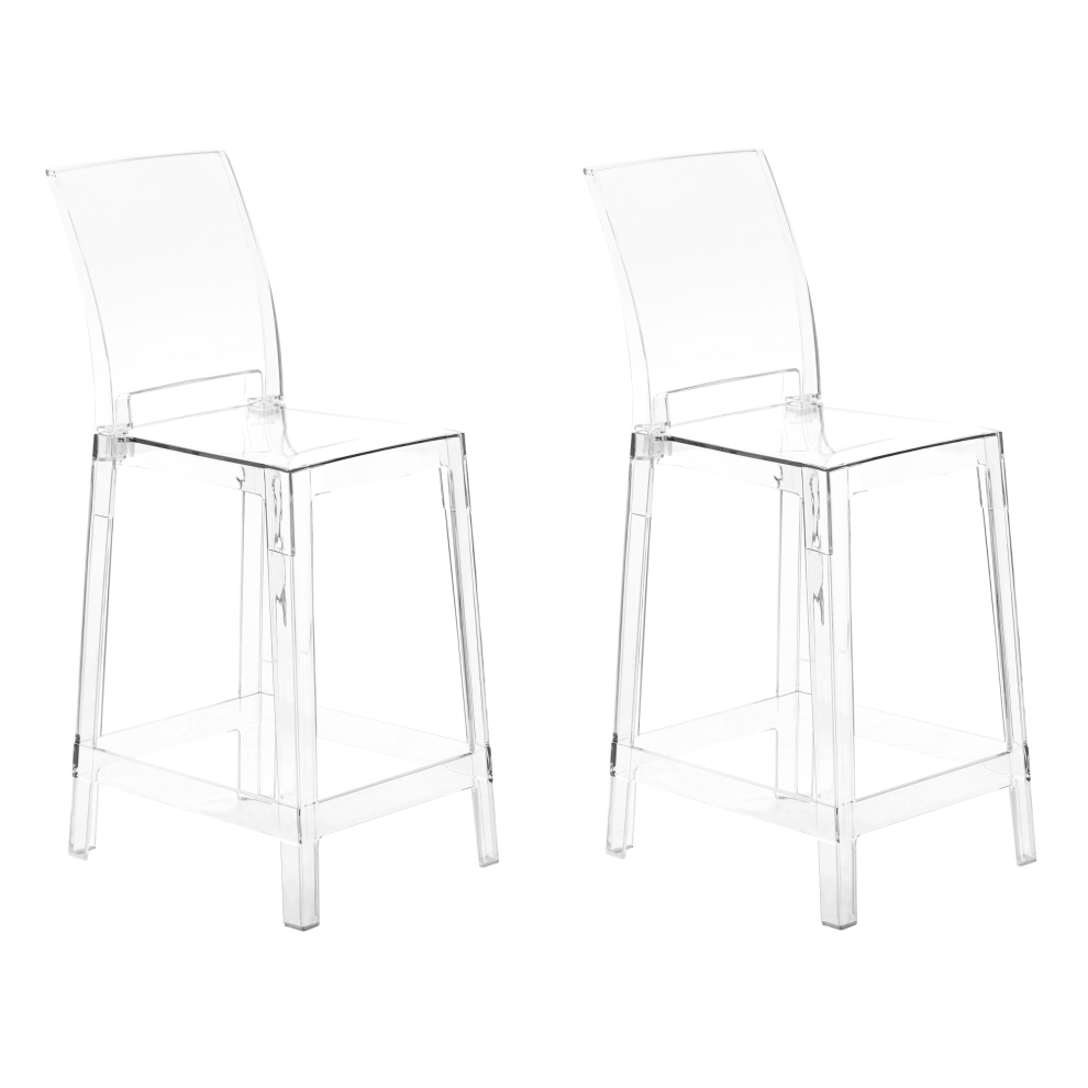 Set of 2 Bar Chairs WELLINGTON Transparent