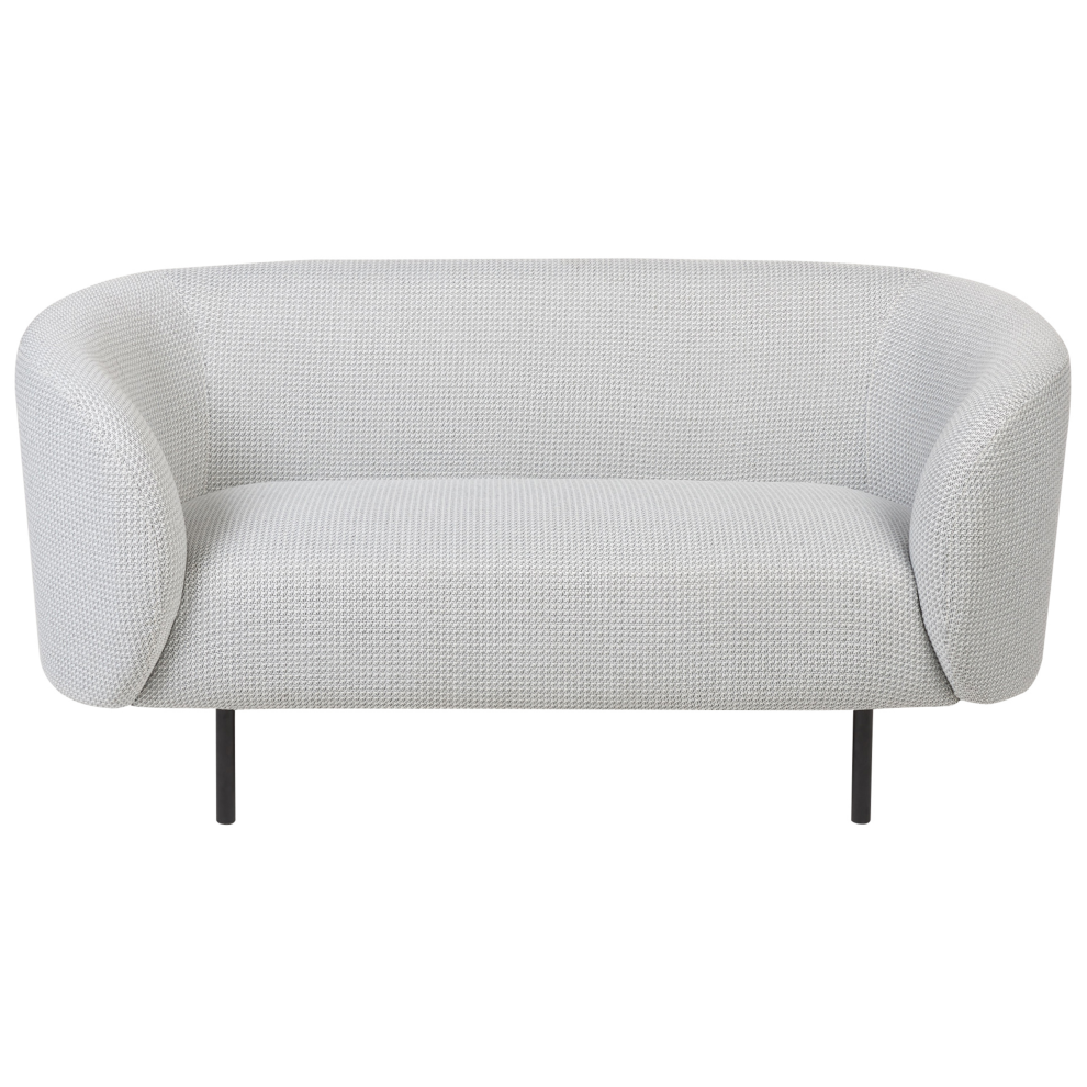 Sofa LOEN Fabric Black/ White 2 Seater