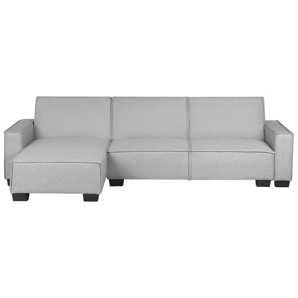 Corner Sofa Bed ROMEDAL Fabric Light Grey 3 Seater Right Hand