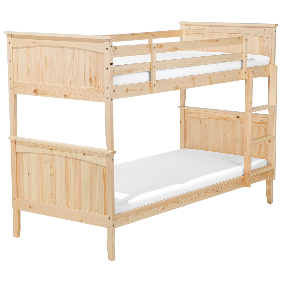 Bunk Bed Pine Wood ALBON 90 x 200 cm (EU Single) Light Brown