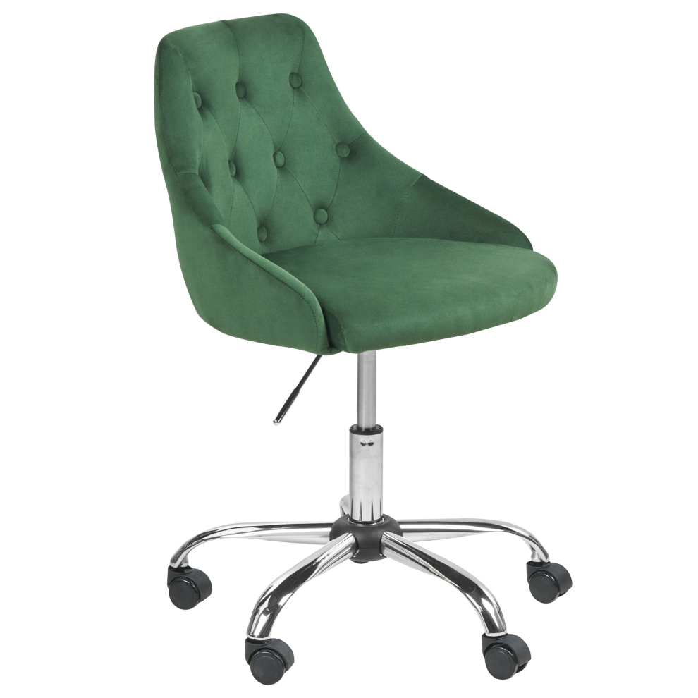 Desk Chair Swivel PARRISH Velvet Emerald Green