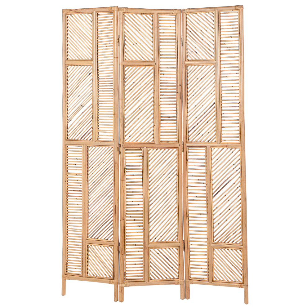 3 Panel Room Divider LAMEZIA Light Brown 117 cm 180 cm