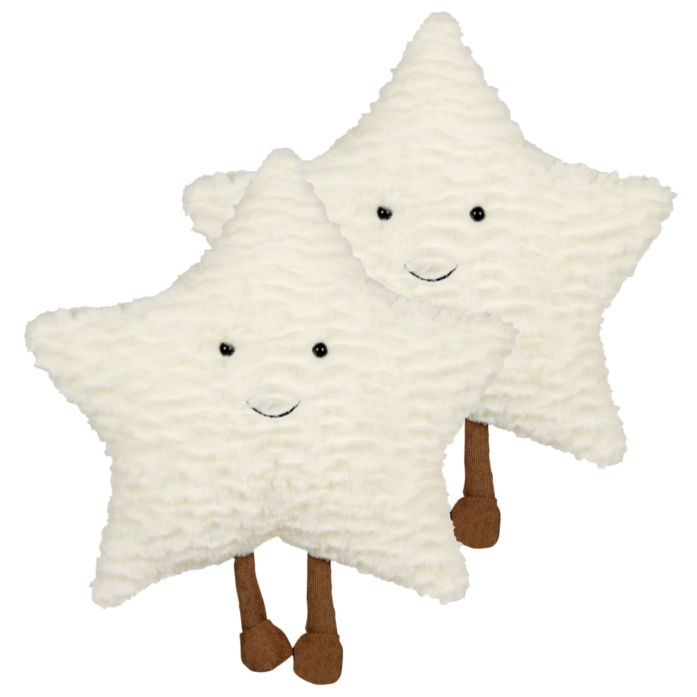 Set of 2 Decorative Kids Cushions Star 40 x 40 cm White STARFRUIT