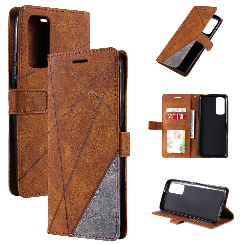 (Brown) Case For Huawei Y7a Pu Leather Card Holder Kickstand Wallet Flip Folio Shockproof Magnetic Brown 764762578435