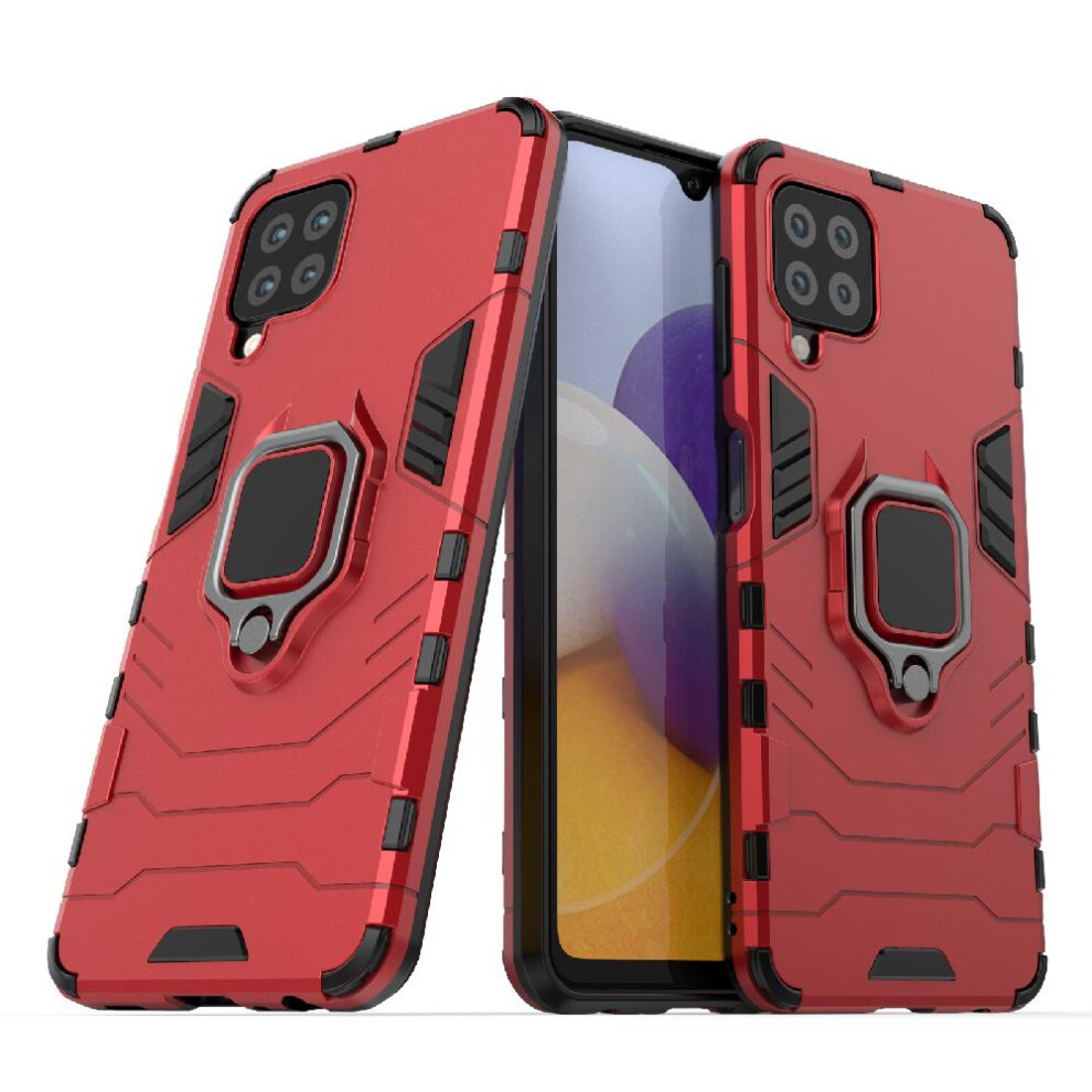 (Red) Case For Samsung Galaxy A22 4G 360Rotating Ring Shockproof Cover Military Drop Protection Kickstand Red 764762578558