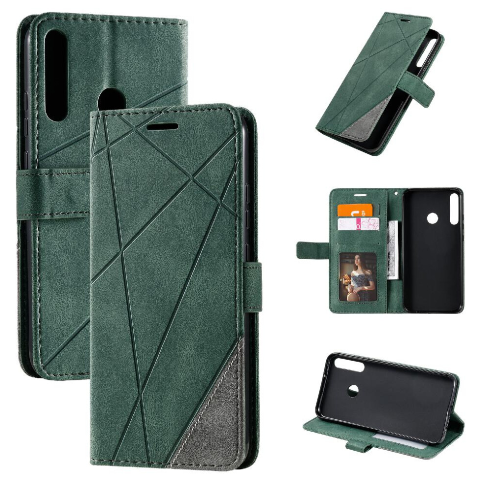 (Green) Case For Huawei P40 Lite E Magnetic Card Holder Kickstand Wallet Flip Folio Shockproof Pu Leather Green 764762578831