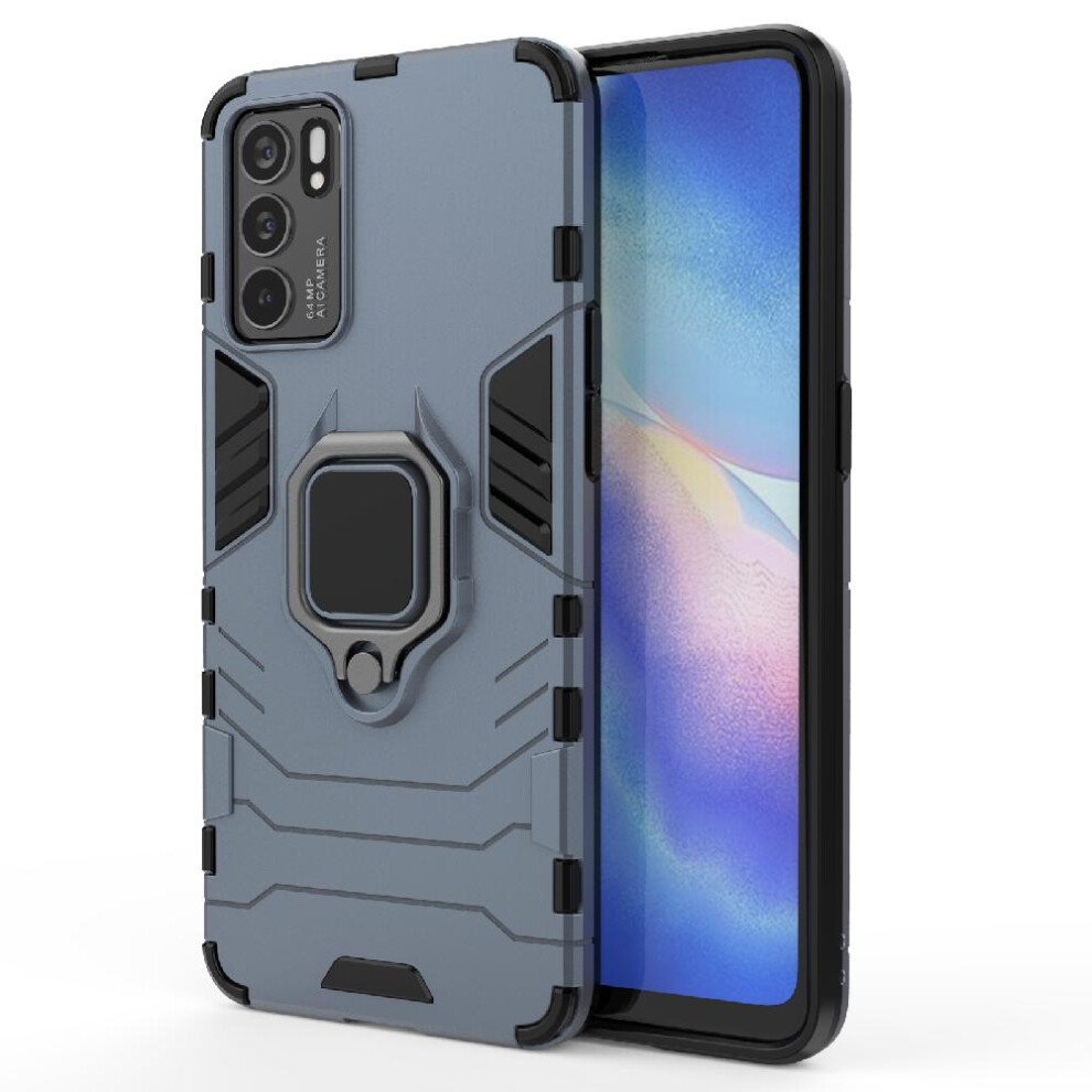 ( ) Case For Oppo Reno 6 5G 360Rotating Ring Shockproof Cover Military Drop Protection Kickstand Gray 764762579029
