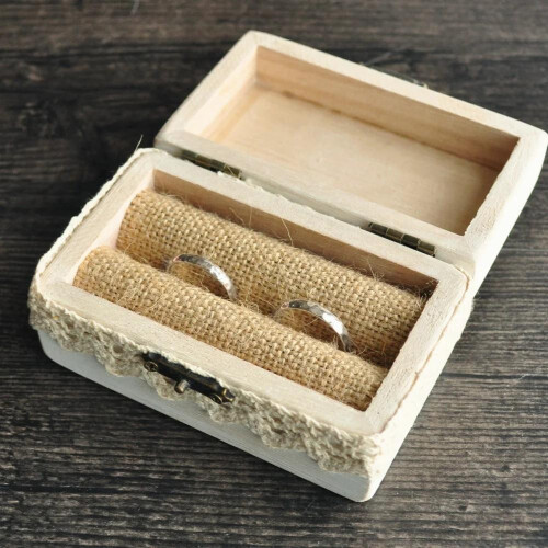 Wedding Ring Box Rectangle Personalized Ring Bearer Wooden Rings Holder Proposal Rustic Wedding Party 2