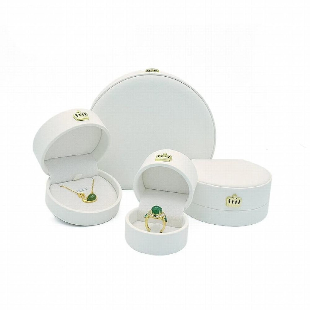 Crown Semicircle Ring Earring Pendant Box for Woman PU Leather Jewelry Display Box Jewellery Holder Case-image-OPC-PBRWCRF-NEW