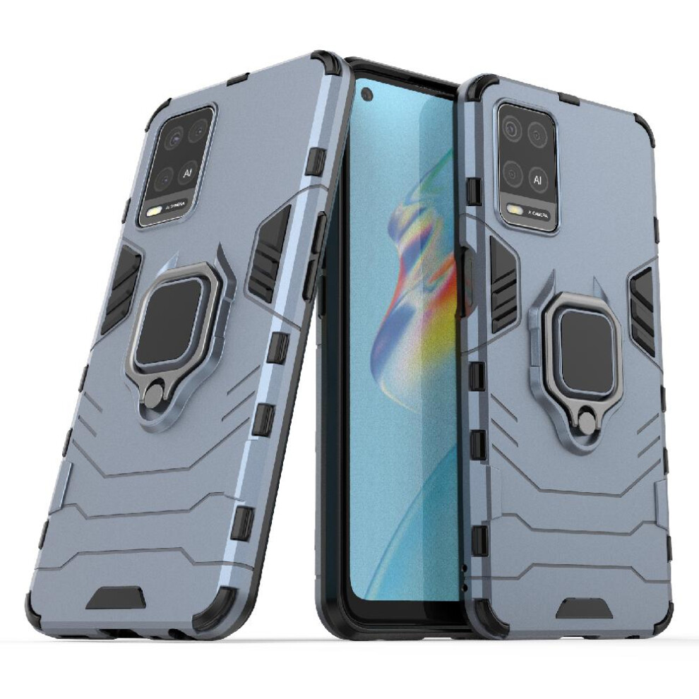 ( ) Case For Oppo A54 4G Kickstand Shockproof Cover Military Drop Protection 360Rotating Ring Gray 764762579272