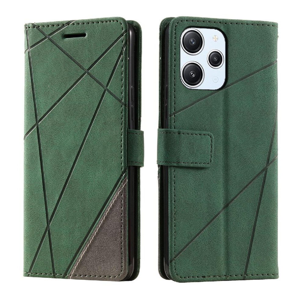 (Green) Case For Xiaomi Redmi 12 4G Magnetic Card Holder Kickstand Shockproof Wallet Flip Folio Pu Leather Green 764762580056