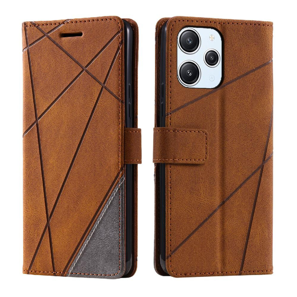 (Brown) Case For Xiaomi Redmi 12 4G Magnetic Card Holder Kickstand Shockproof Wallet Flip Folio Pu Leather Brown 764762580063