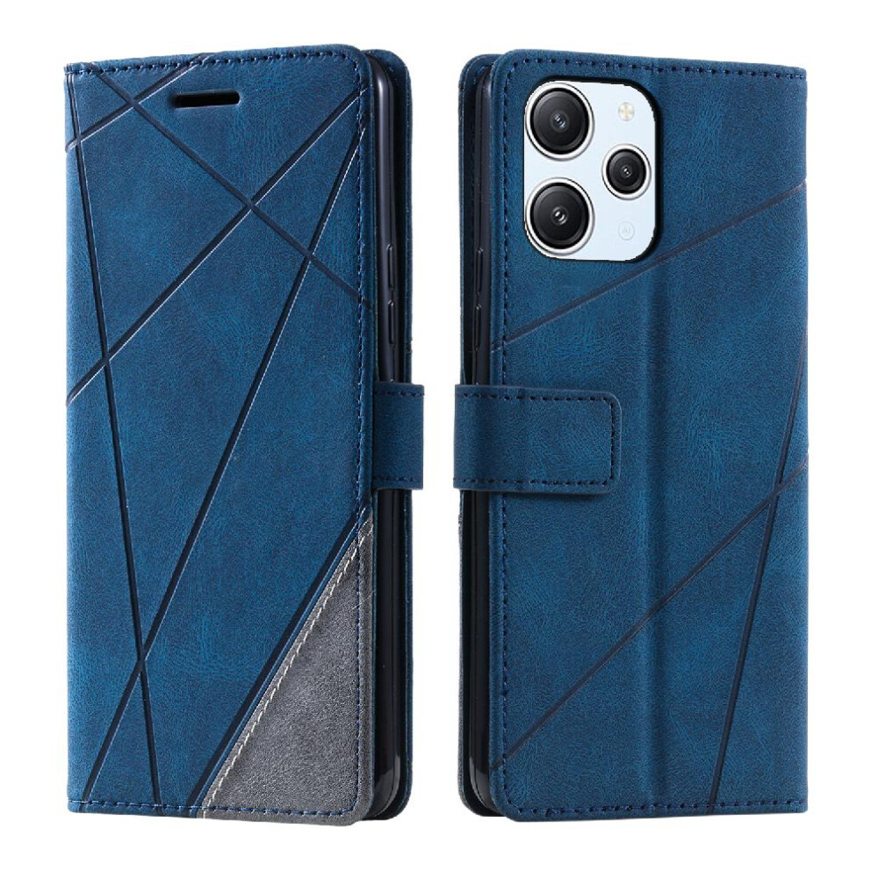 (Blue) Case For Xiaomi Redmi 12 4G Magnetic Card Holder Kickstand Shockproof Wallet Flip Folio Pu Leather Blue 764762580025