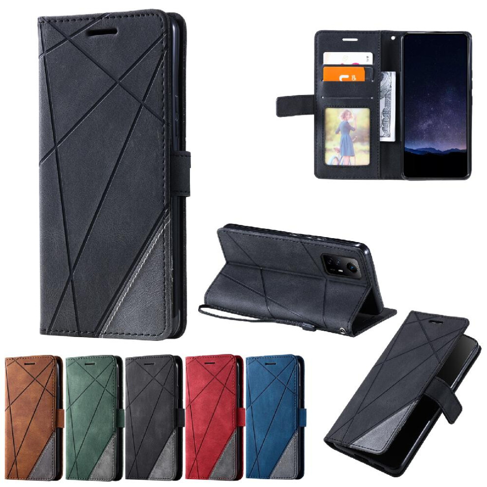 (Black) Case For Xiaomi Redmi Note 12S 4G Card Holder Kickstand Wallet Flip Folio Magnetic Pu Leather Shockproof Black 764762580148