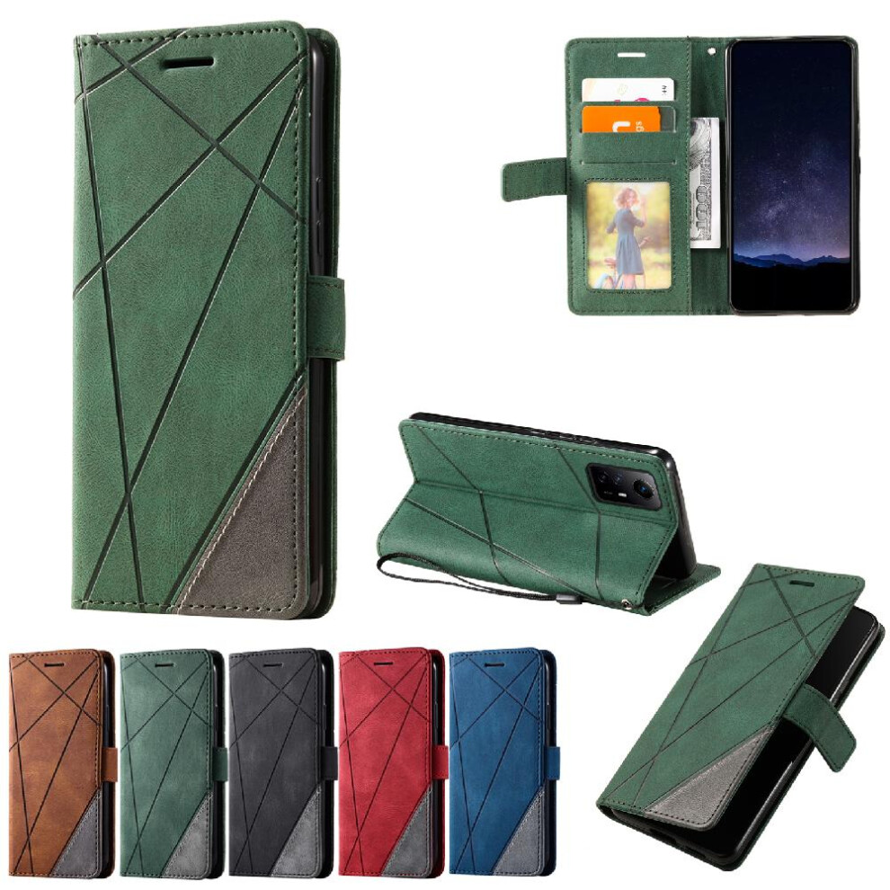 (Green) Case For Xiaomi Redmi Note 12S 4G Card Holder Kickstand Wallet Flip Folio Magnetic Pu Leather Shockproof Green 764762580155