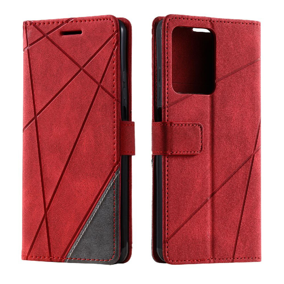 (Red) Case For Xiaomi Mi Note 12 4G Wallet Flip Folio Pu Leather Magnetic Shockproof Card Holder Kickstand Red 764762580506