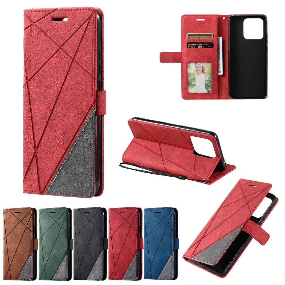 (Red) Case For Xiaomi 13 Pu Leather Shockproof Card Holder Kickstand Wallet Flip Folio Magnetic Red 764762580711