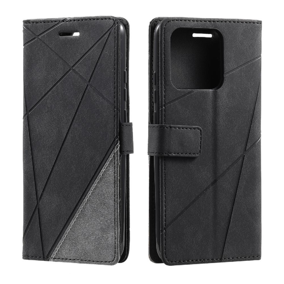 (Black) Case For Xiaomi Poco C55 Card Holder Kickstand Pu Leather Wallet Flip Folio Shockproof Magnetic Black 764762580773