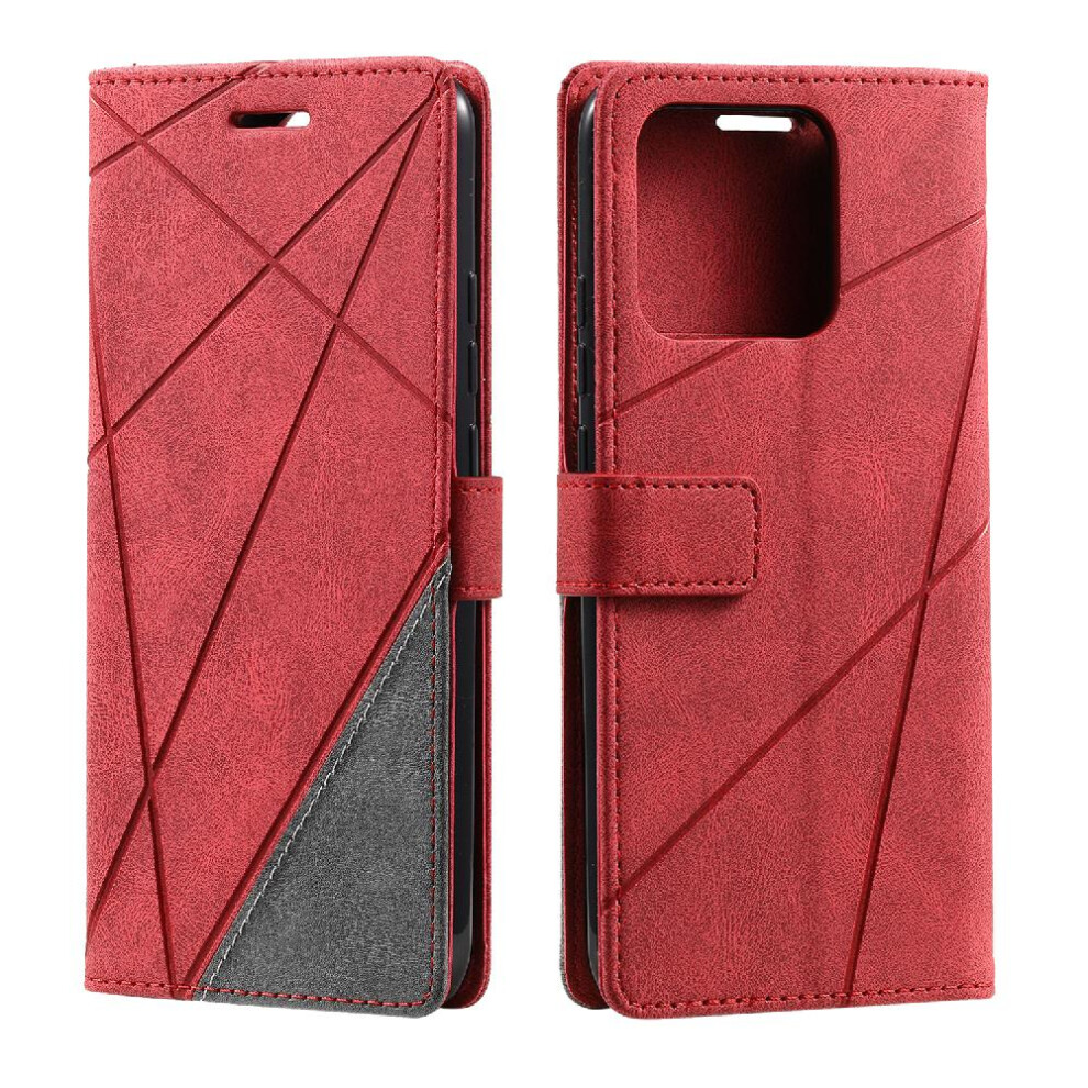 (Red) Case For Xiaomi Poco C55 Card Holder Kickstand Pu Leather Wallet Flip Folio Shockproof Magnetic Red 764762580766