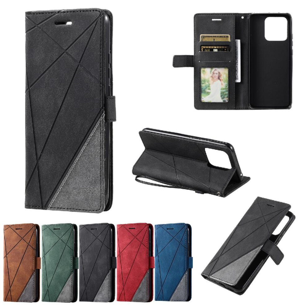 (Black) Case For Xiaomi Redmi 11A/12C Wallet Flip Folio Card Holder Kickstand Shockproof Pu Leather Magnetic Black 764762580827
