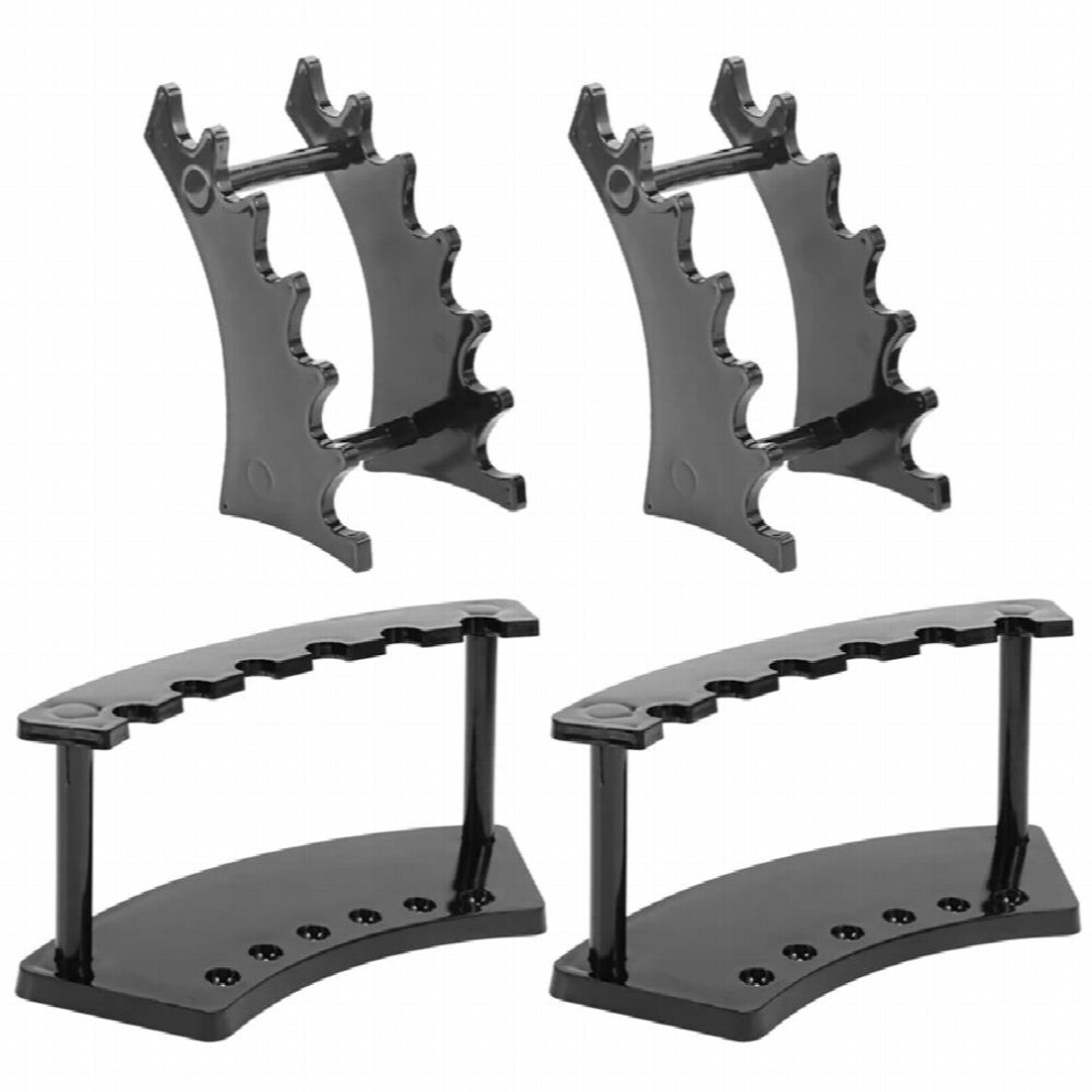 4Pcs 6-Slot Plastic Pen Holder Stand Vertical and Horizontal Pen Display Stand Rack for School Office Home Store (Black)-image-OPC-PBRWFRJ-NEW